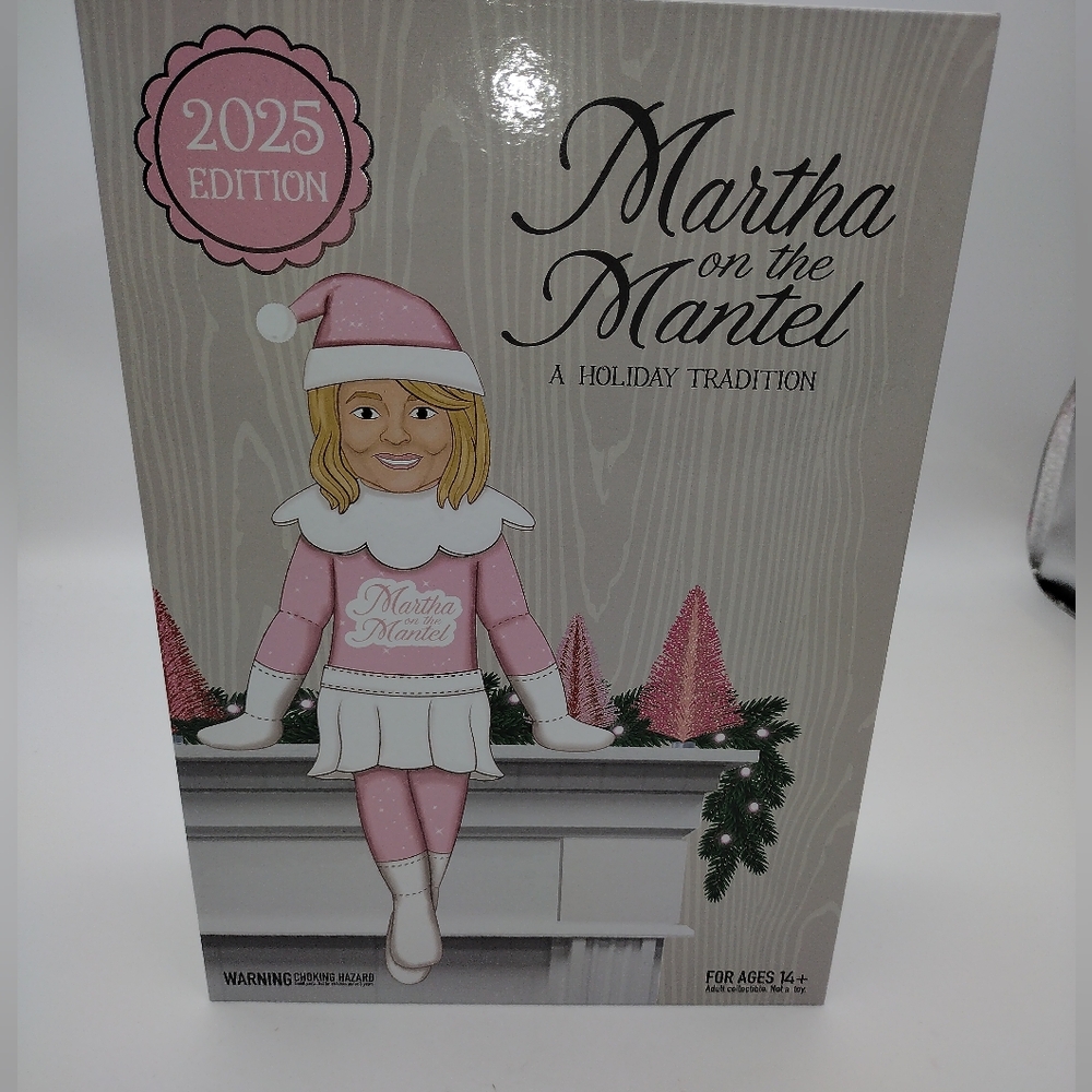 Martha on the Mantel 2025 Holiday Doll - Pink Outfit / Plush Figurine 10" Tall